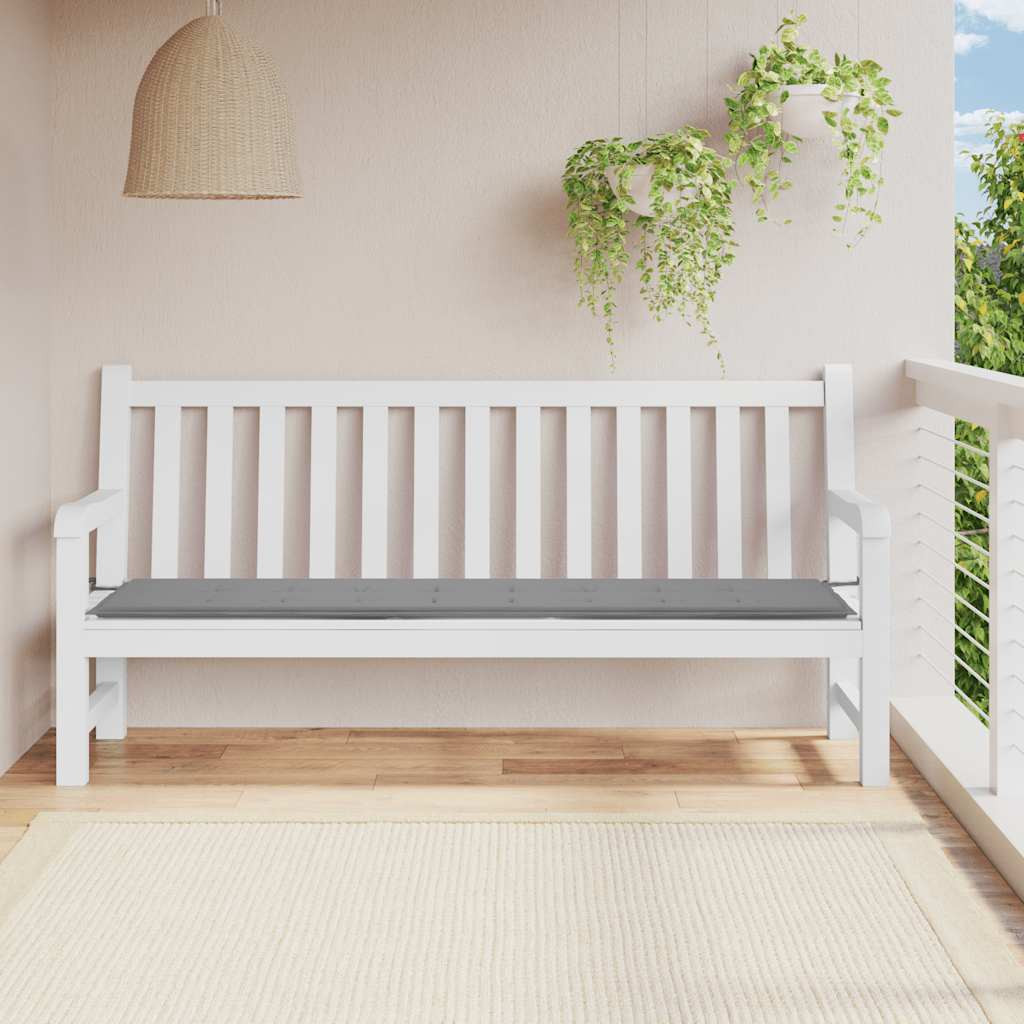 vidaXL Gartenbank-Auflage Grau 200x50x3 cm Oxford-Gewebe