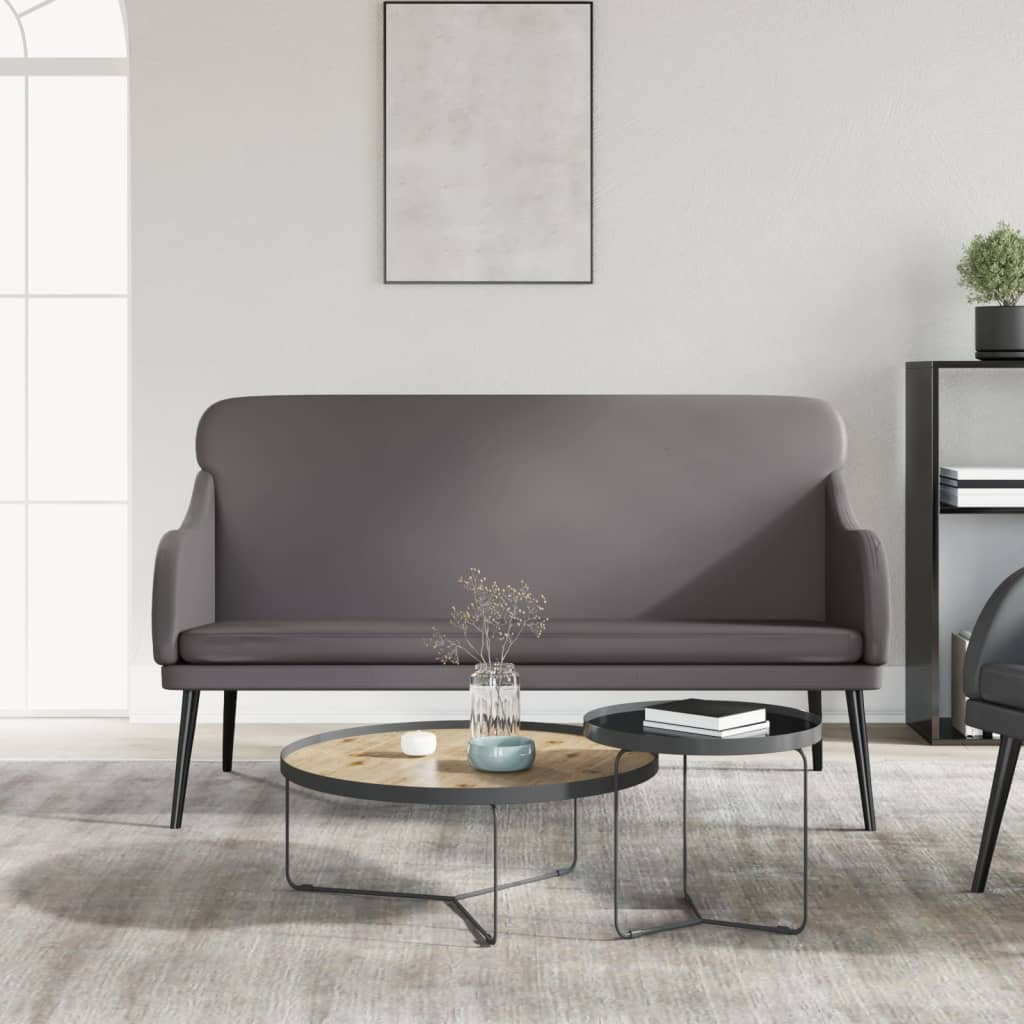 vidaXL Sitzbank Grau 110x76x80 cm Kunstleder