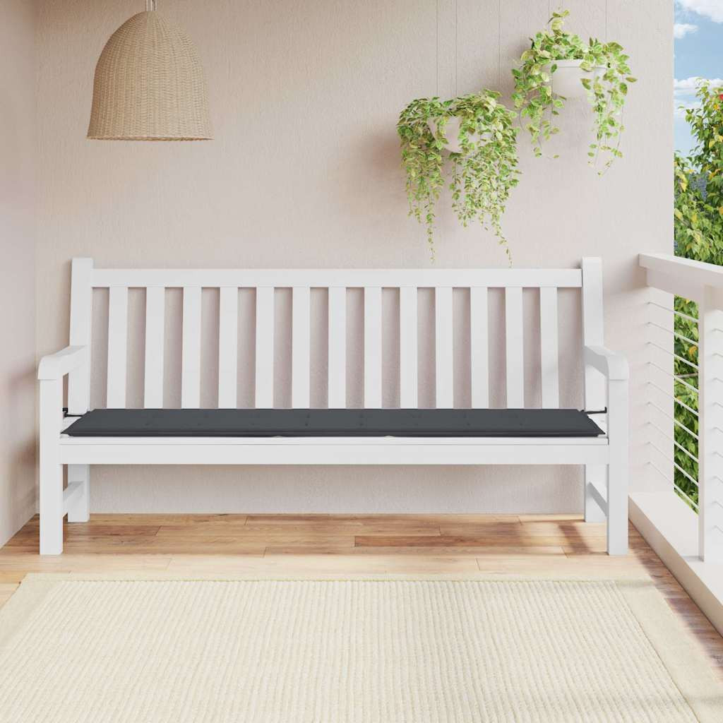 vidaXL Gartenbank-Auflage Schwarz 200x50x3 cm Oxford-Gewebe