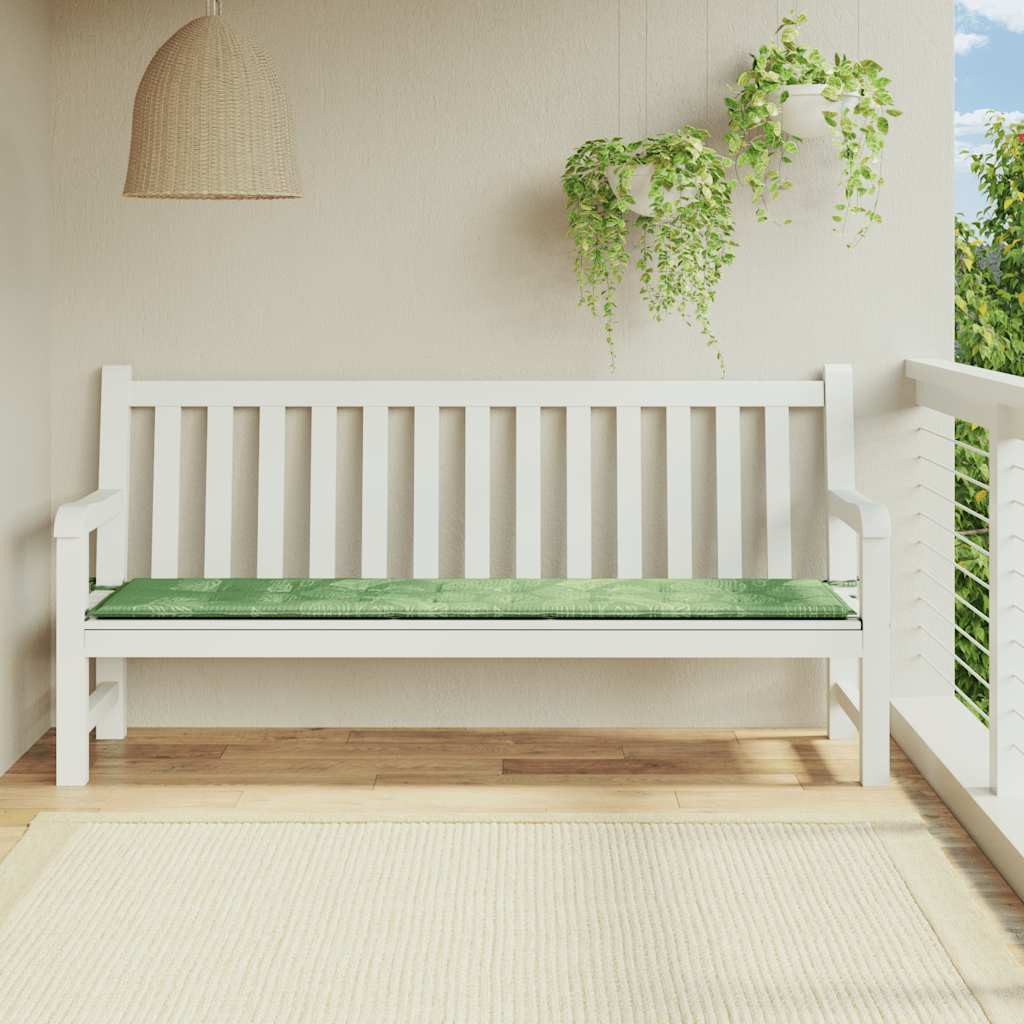 vidaXL Gartenbank-Auflage Blattmuster 200x50x3 cm Stoff