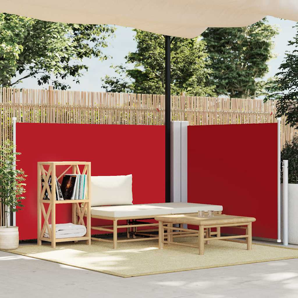 vidaXL Ausziehbare Seitenmarkise Rot 100 x 600 cm