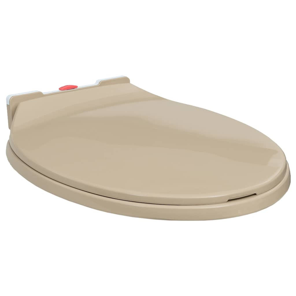 vidaXL Toilettensitz mit Absenkautomatik Quick-Release Beige Oval