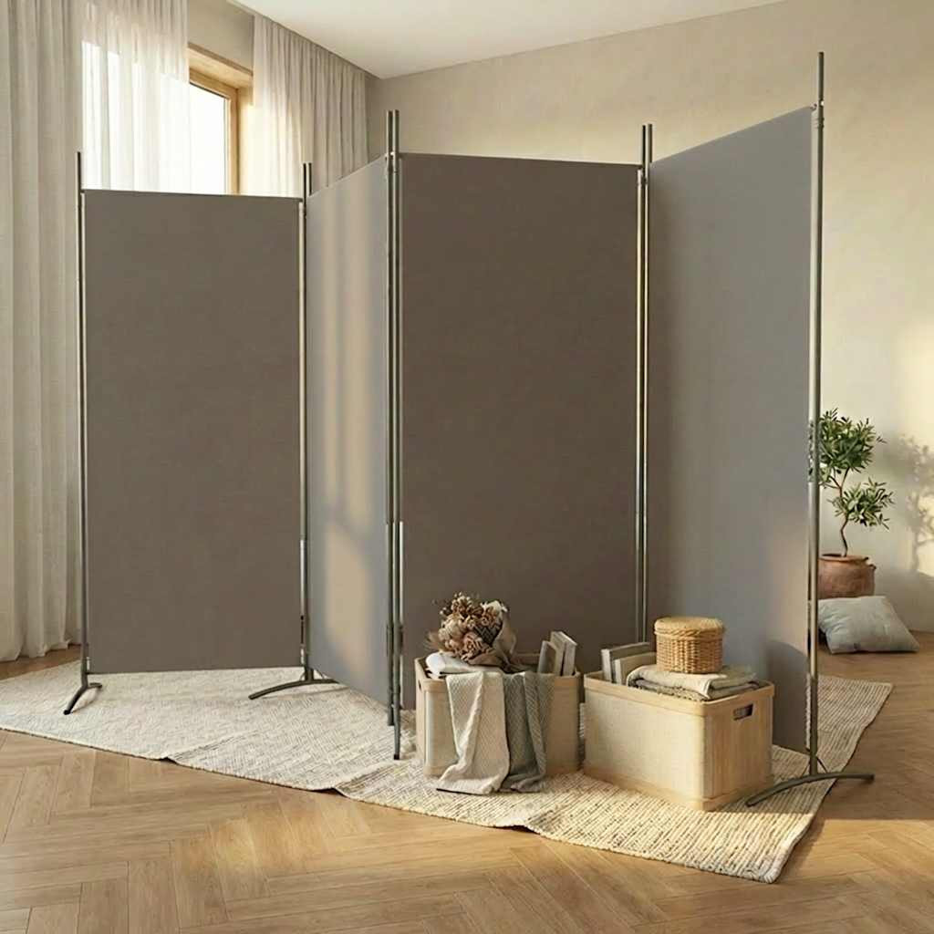 vidaXL 4-tlg. Paravent Anthrazit 346x180 cm Stoff