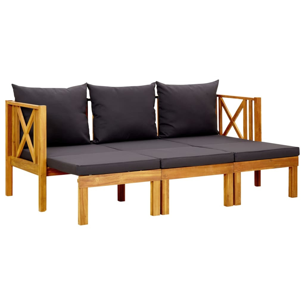 vidaXL 3-Sitzer-Gartenbank mit Kissen 179 cm Massivholz Akazie