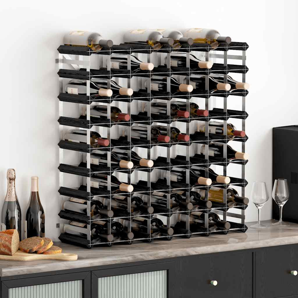 vidaXL Weinregal für 72 Flaschen Schwarz Massivholz Kiefer