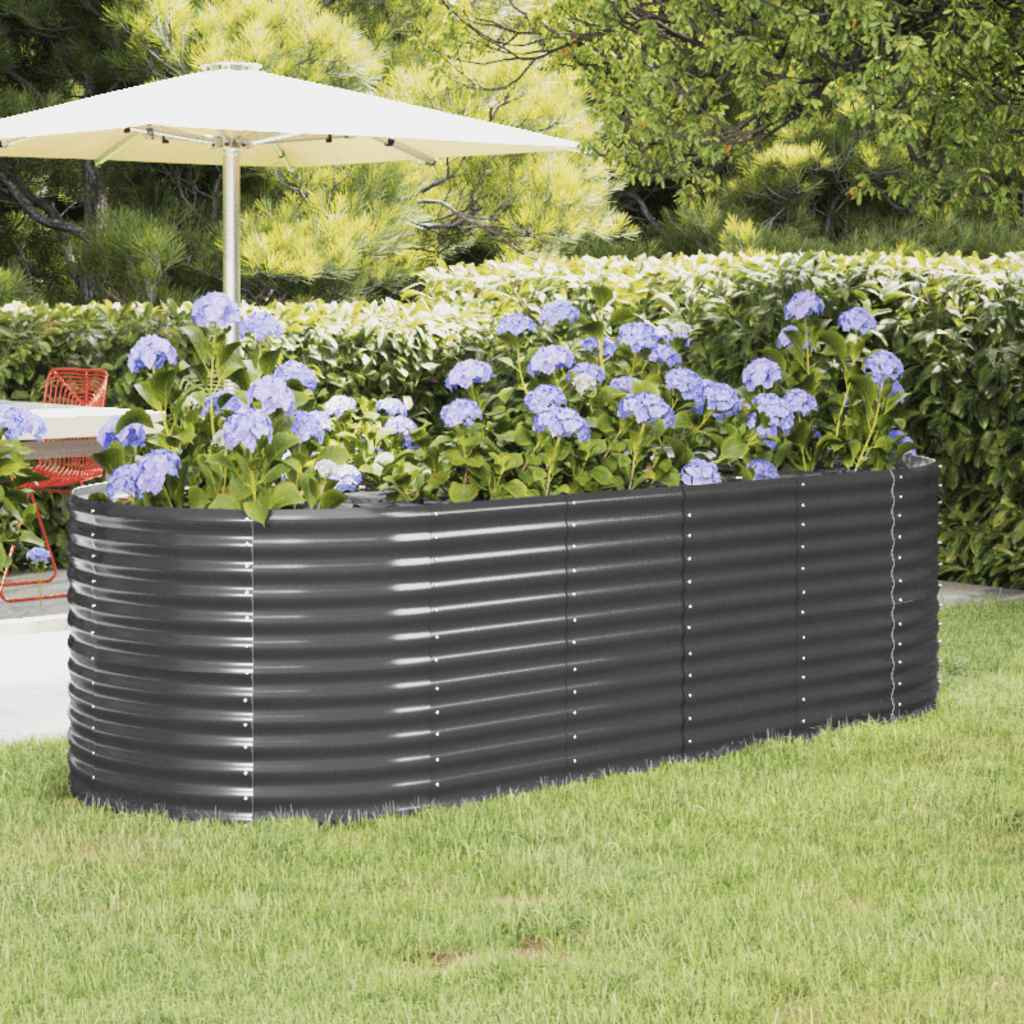 vidaXL Hochbeet Verzinkter Stahl 249x100x68 cm Anthrazit
