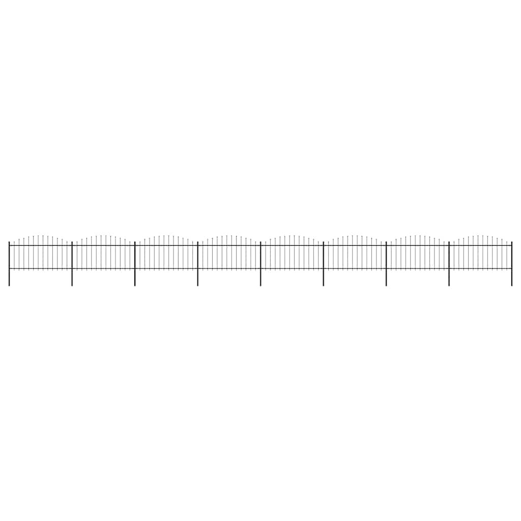 vidaXL Gartenzaun mit Speerspitze Stahl 1339 x 150 cm Schwarz