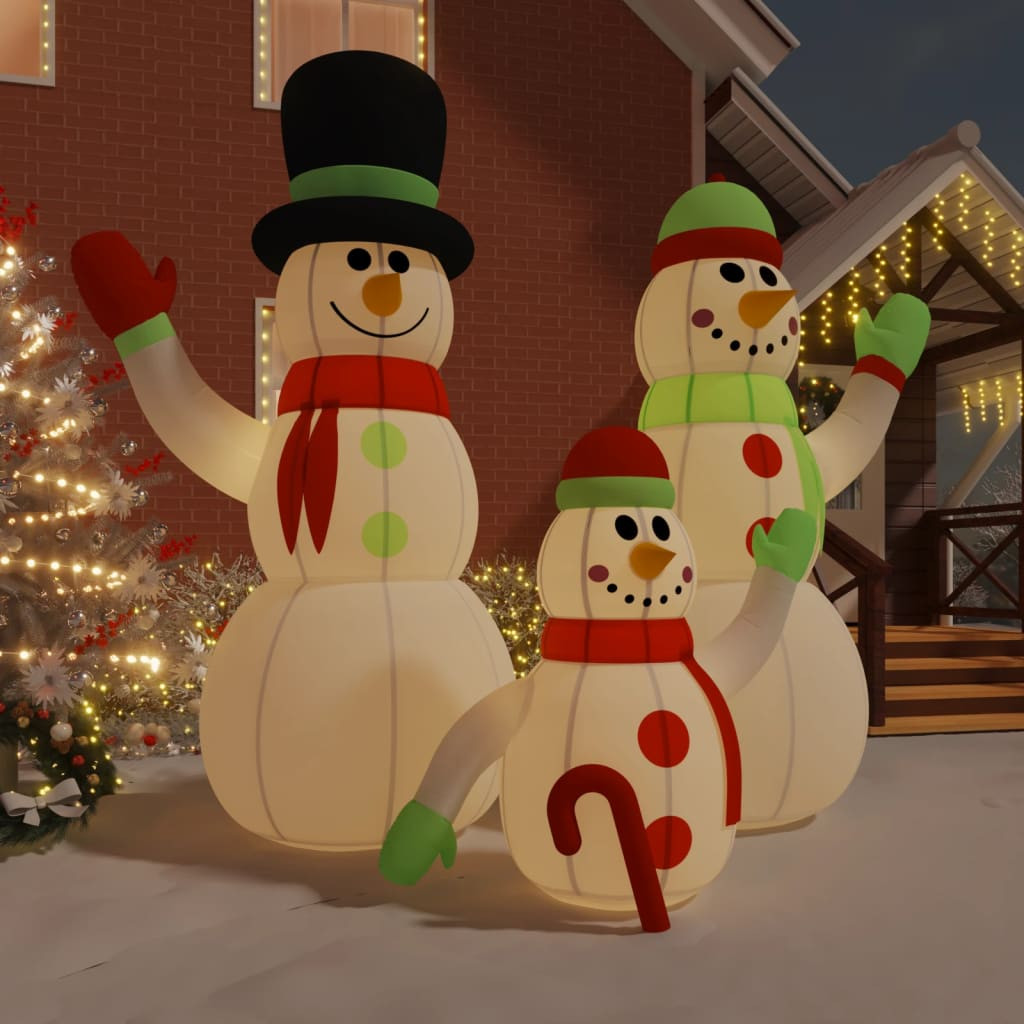 vidaXL Aufblasbare Schneemannfamilie von mit LEDs 500 cm