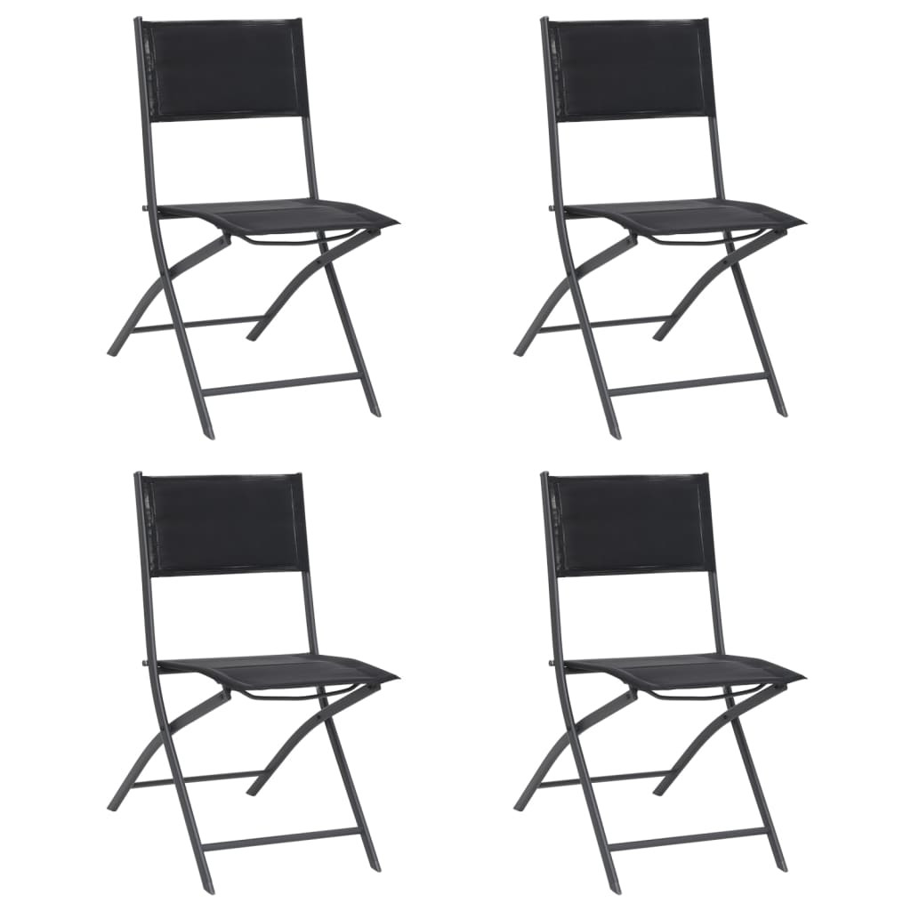 vidaXL Klappbare Gartenstühle 4 Stk. Stahl und Textilene
