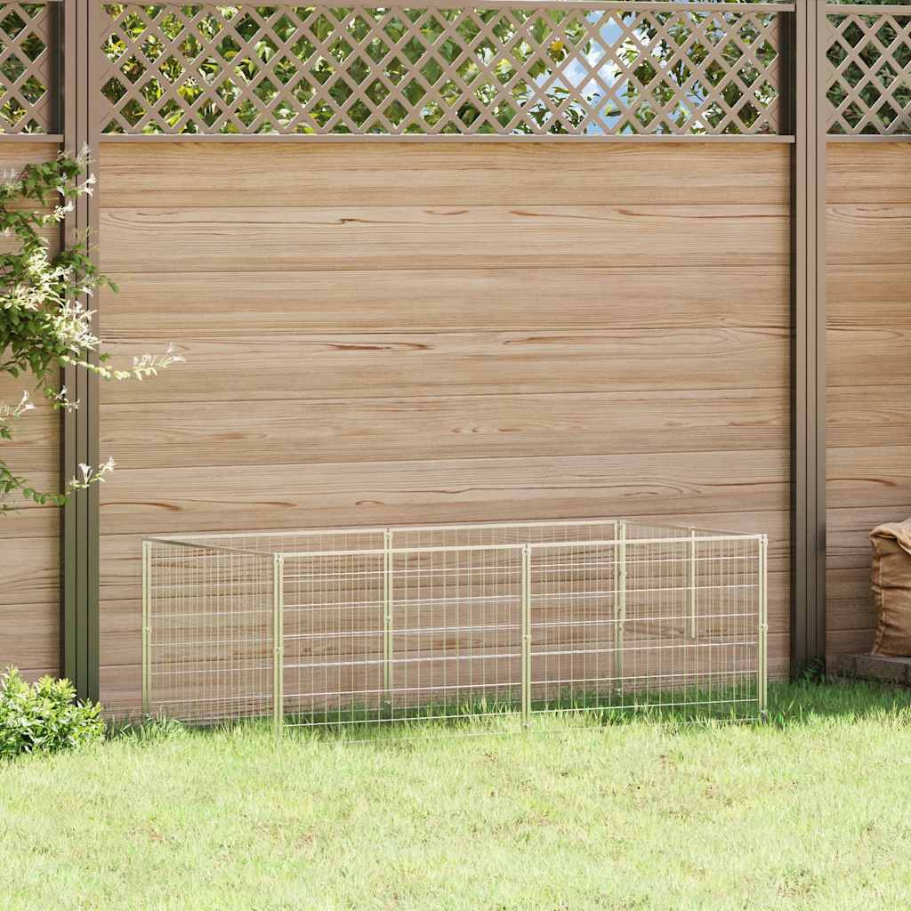 vidaXL Hundezwinger Silbern 200x100x70 cm Stahl