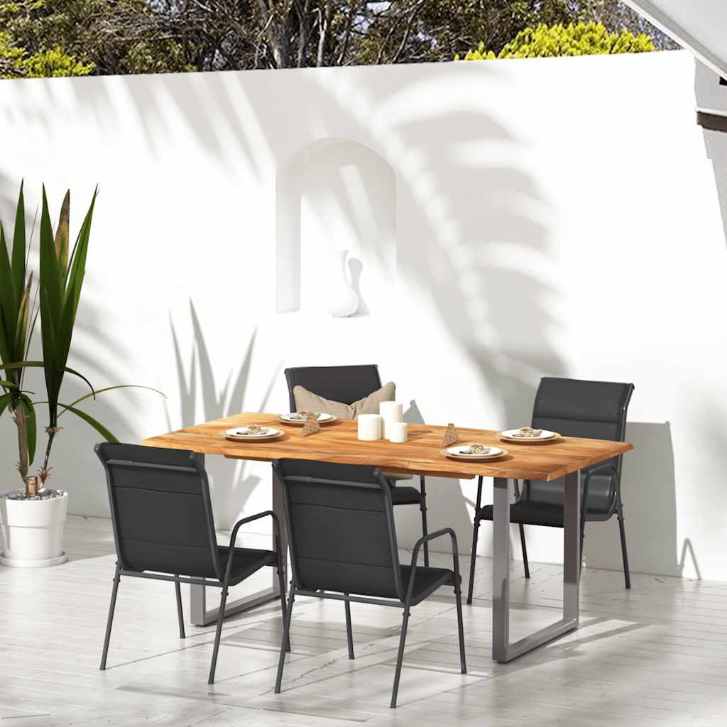 vidaXL Gartenstühle 4 Stk. Stahl und Textilene Schwarz