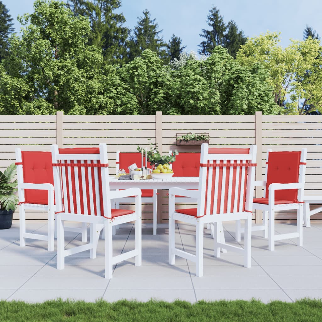 vidaXL Gartenstuhlauflagen für Niedriglehner 6 Stk. Rot 100x50x3 cm