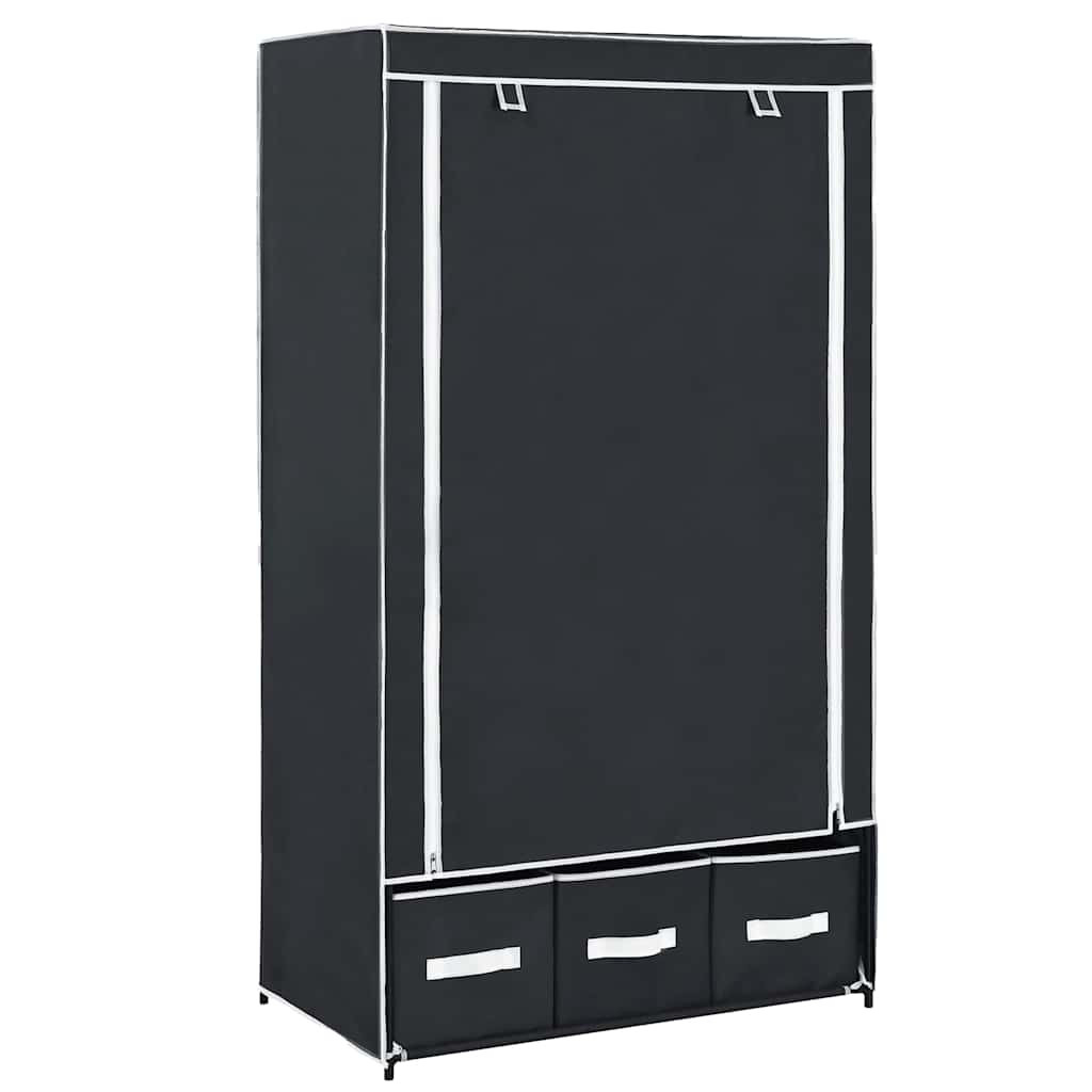 vidaXL Kleiderschrank Schwarz 87 x 49 x 159 cm Stoff