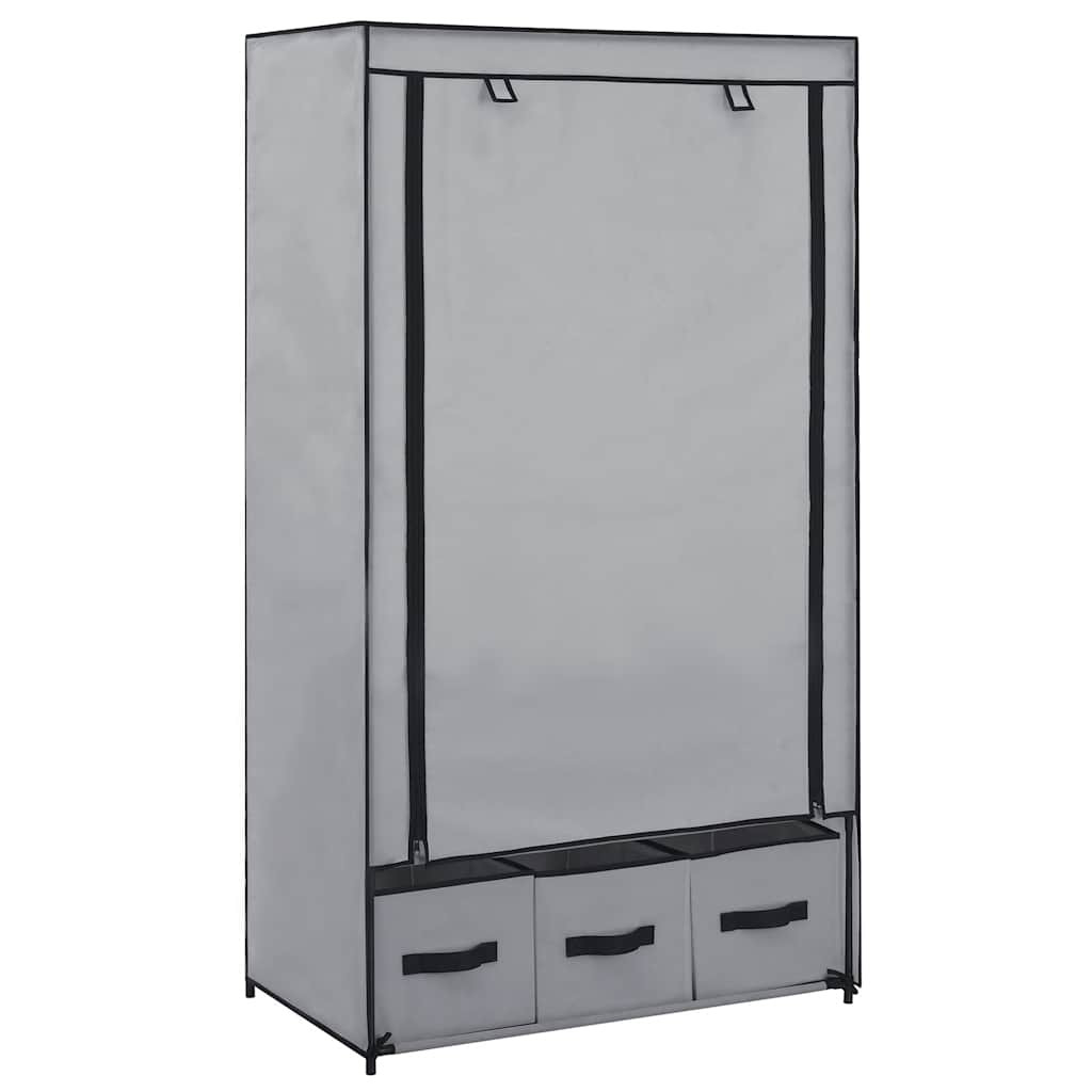 vidaXL Kleiderschrank Grau 87 x 49 x 159 cm Stoff
