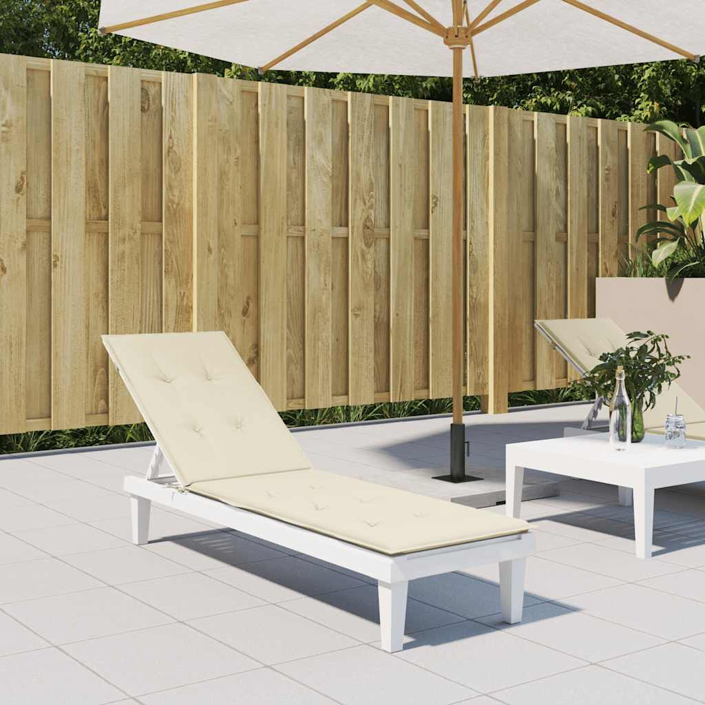 vidaXL Liegestuhl-Auflage Creme (75+105)x50x4 cm