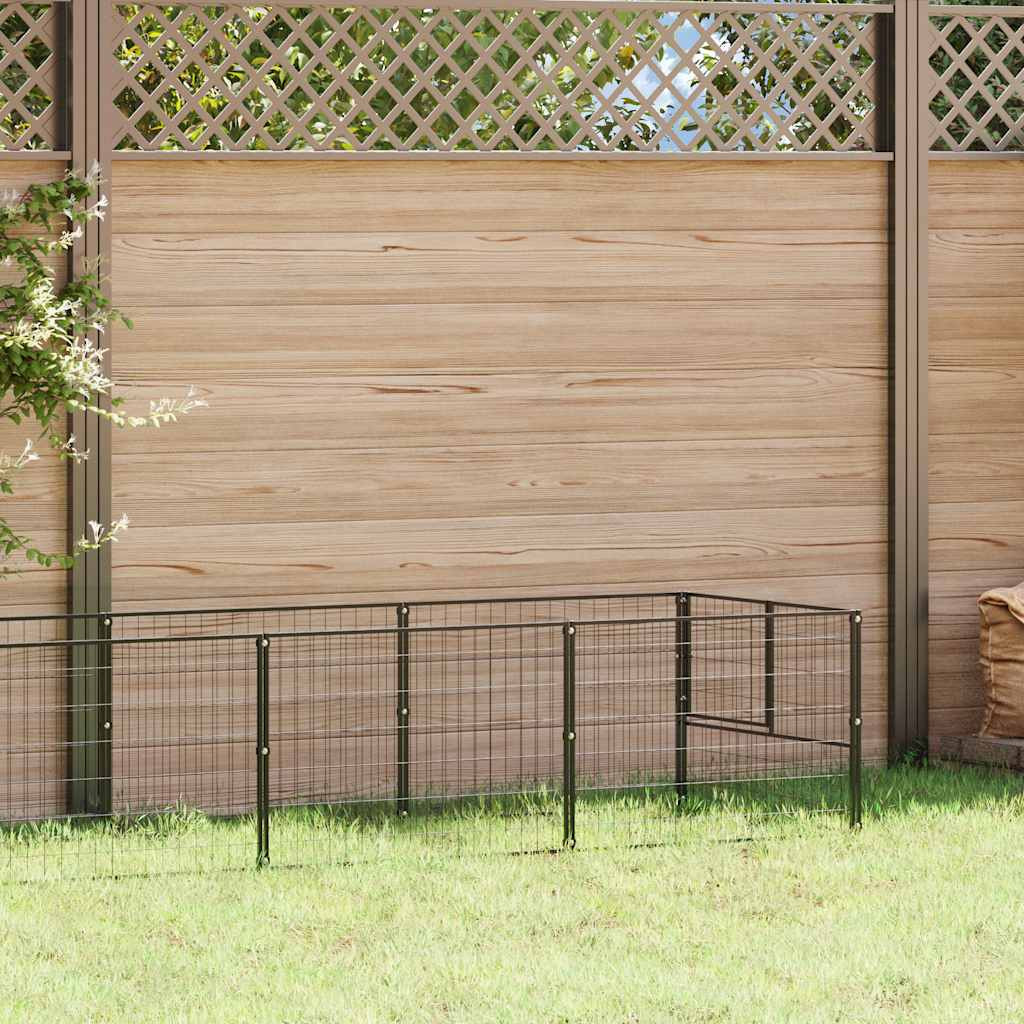 vidaXL Hundezwinger Schwarz 8 m² Stahl
