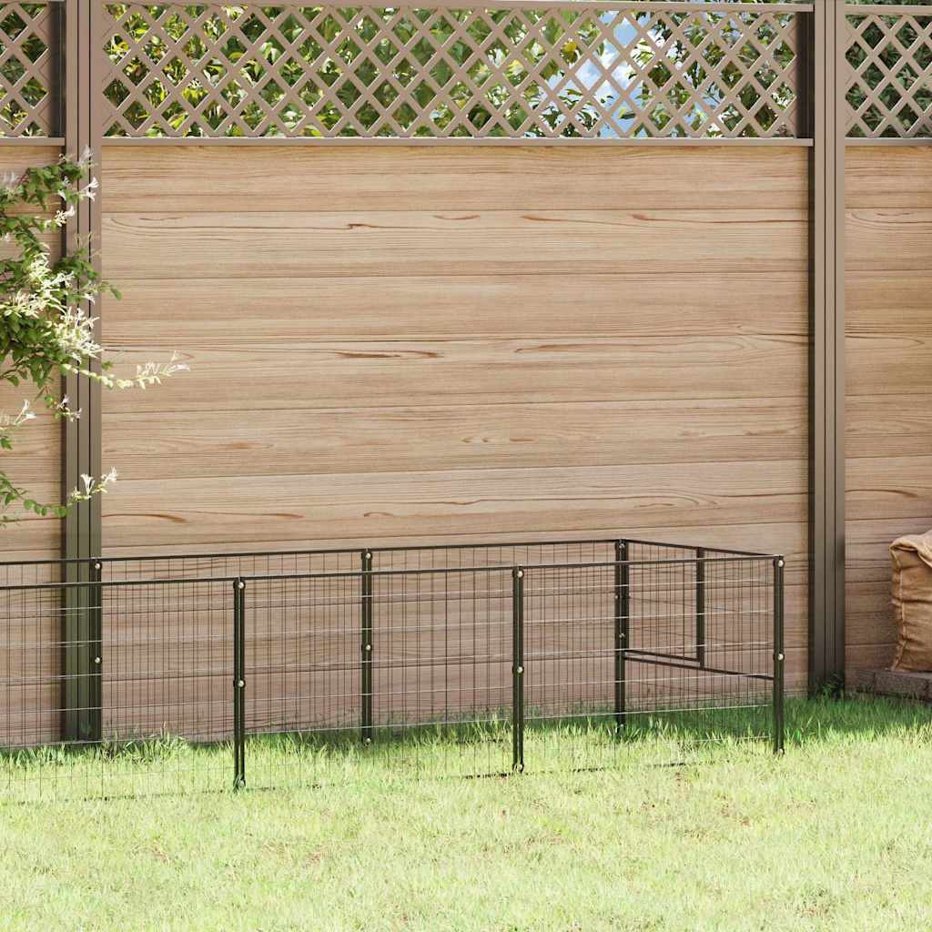 vidaXL Hundezwinger Schwarz 10 m² Stahl