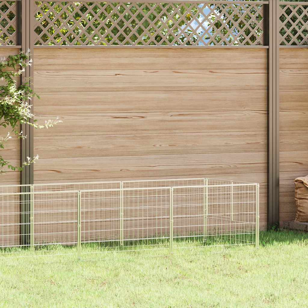 vidaXL Hundezwinger Silbern 4 m² Stahl
