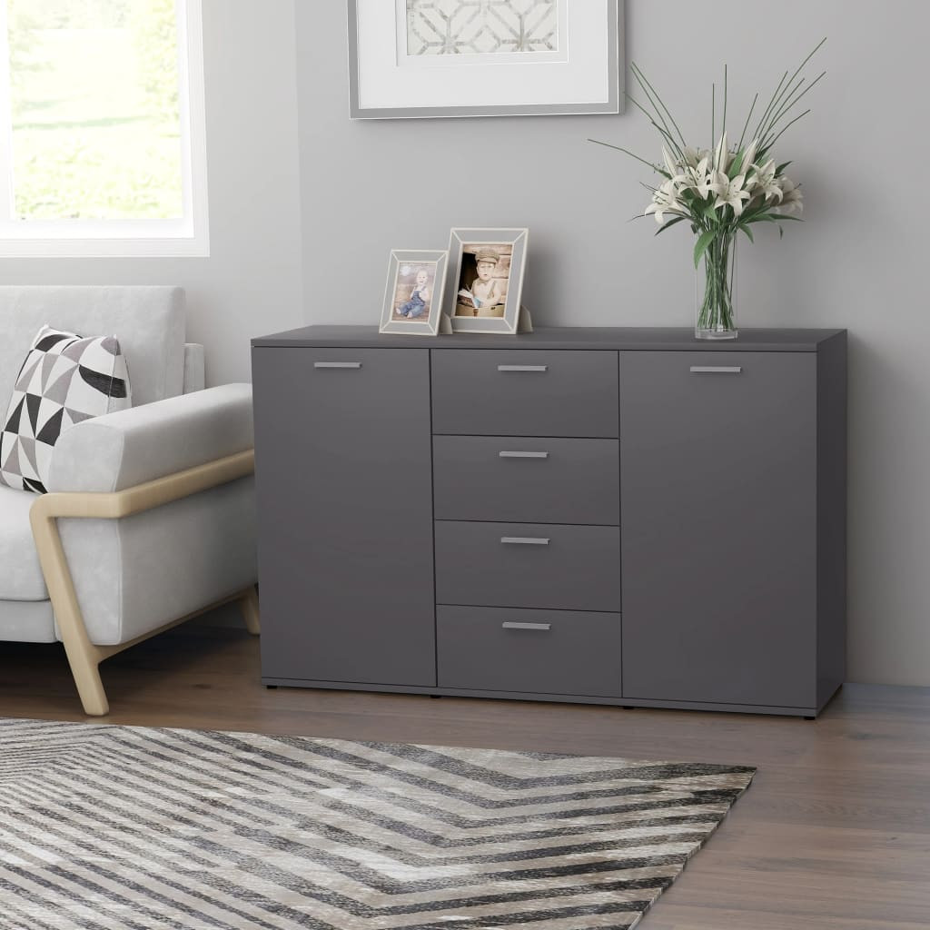 vidaXL Sideboard Grau 120x35,5x75 cm Holzwerkstoff