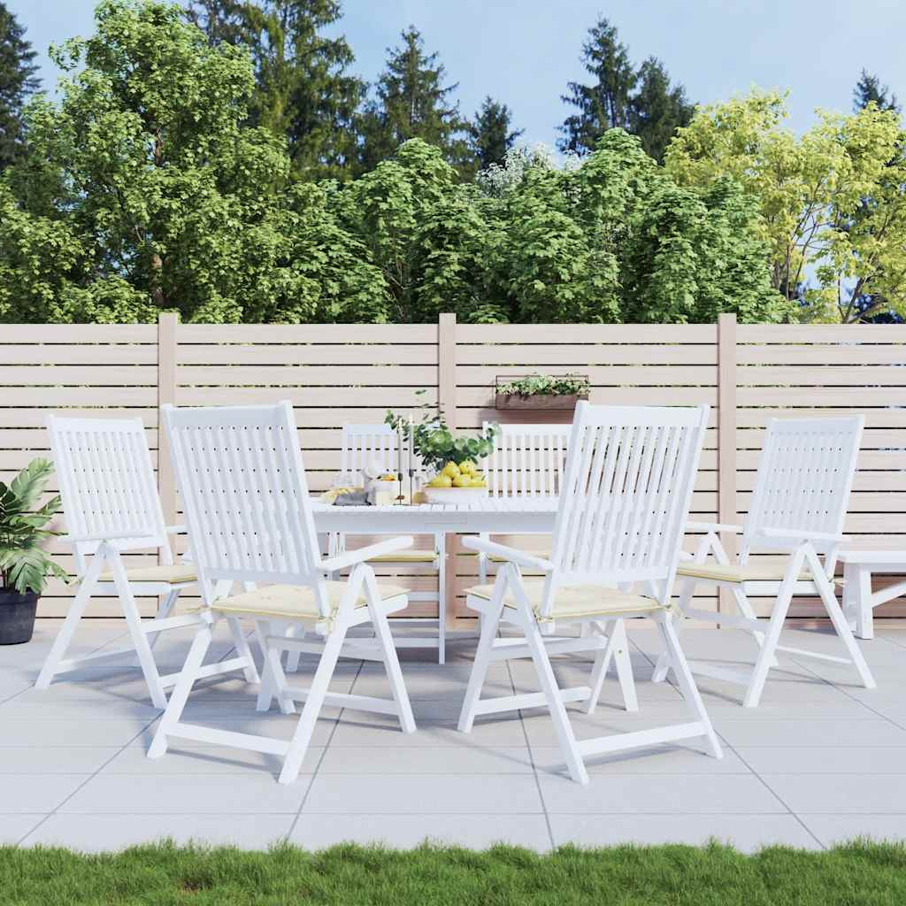 vidaXL Gartenstuhl-Kissen 6 Stk. Creme 40x40x4 cm Oxford-Gewebe
