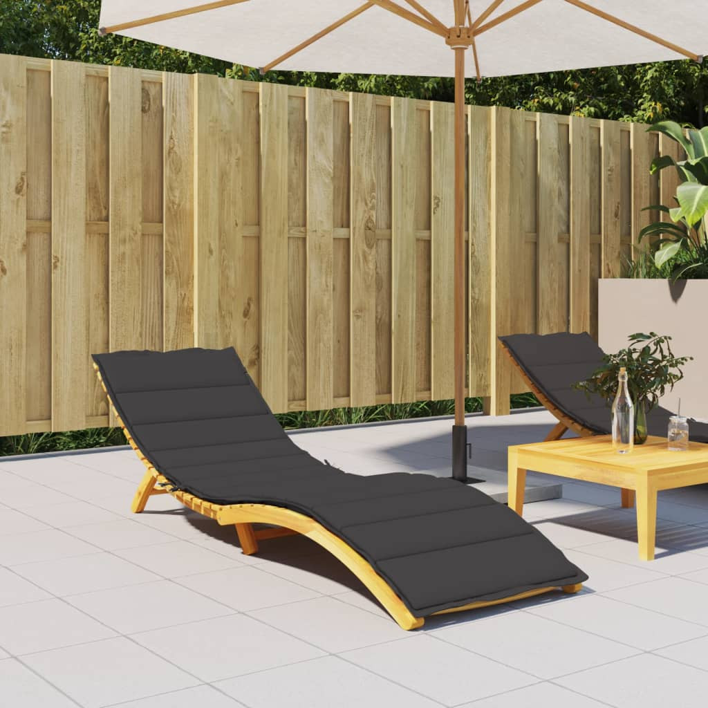 vidaXL Sonnenliegen-Auflage Schwarz 200x60x3 cm Oxford-Gewebe