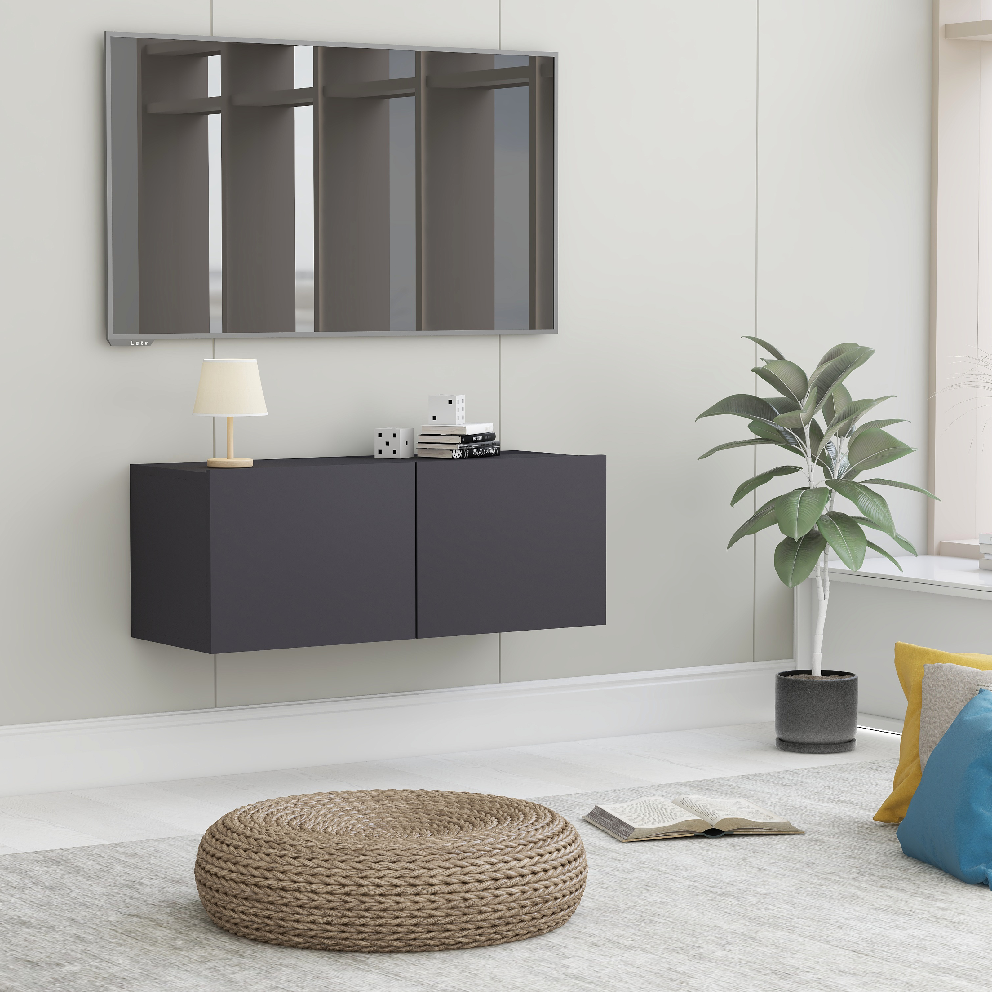 vidaXL | TV-Schränk | Grau 80 x 30 x 30 cm Holzwerkstoff