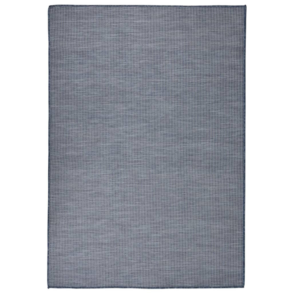 vidaXL Outdoor-Teppich Flachgewebe 140x200 cm Blau