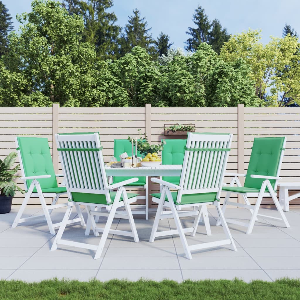 vidaXL Gartenstuhlauflagen für Hochlehner 6 Stk. Grün 120x50x3cm Stoff