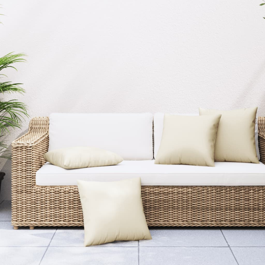 vidaXL Zierkissen 4 Stk. Creme 60x60 cm Stoff