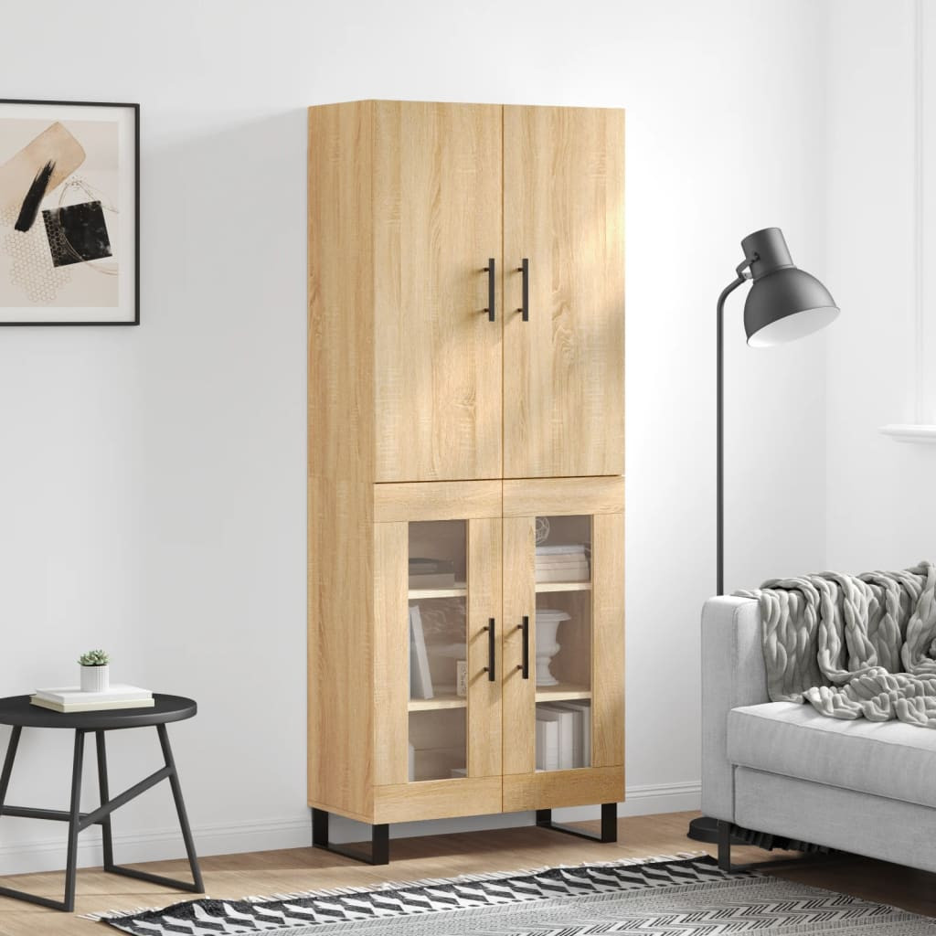 vidaXL Highboard Sonoma-Eiche 69,5x34x180 cm Holzwerkstoff