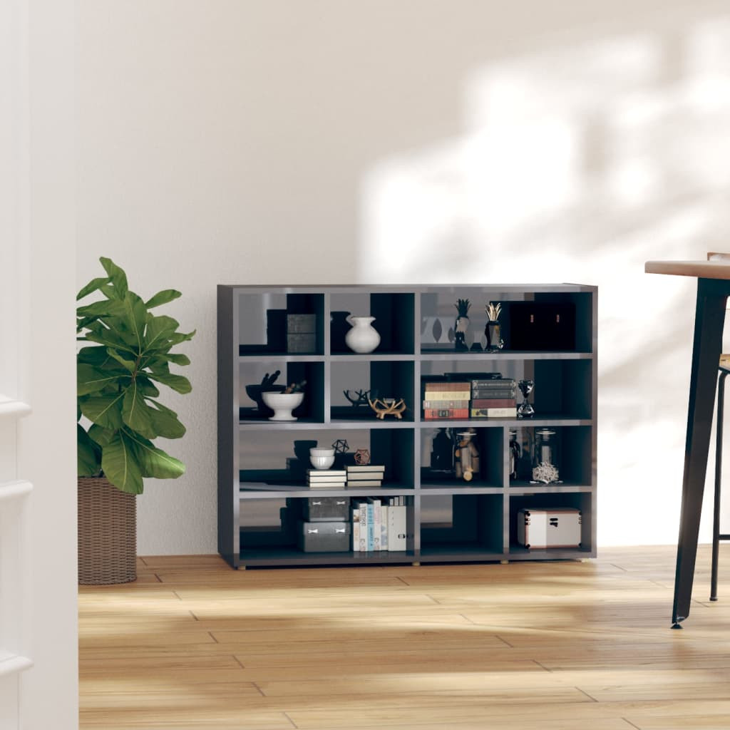 vidaXL Sideboard Hochglanz-Grau 97x32x72 cm Holzwerkstoff