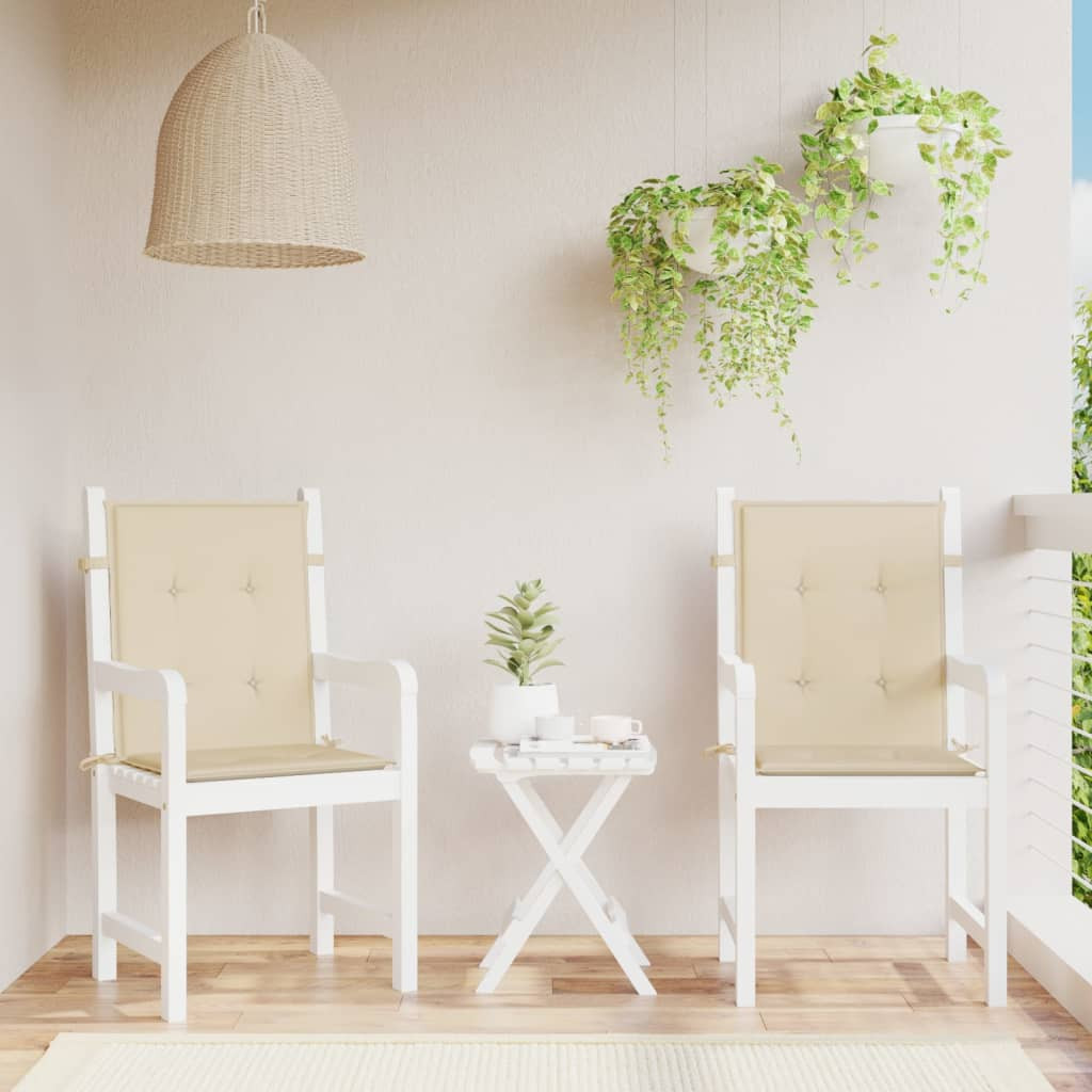 vidaXL Gartenstuhlauflagen für Niedriglehner 2 Stk. Beige 100x50x3 cm