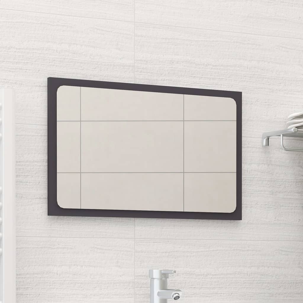 vidaXL Badspiegel Grau 60x1,5x37 cm Holzwerkstoff