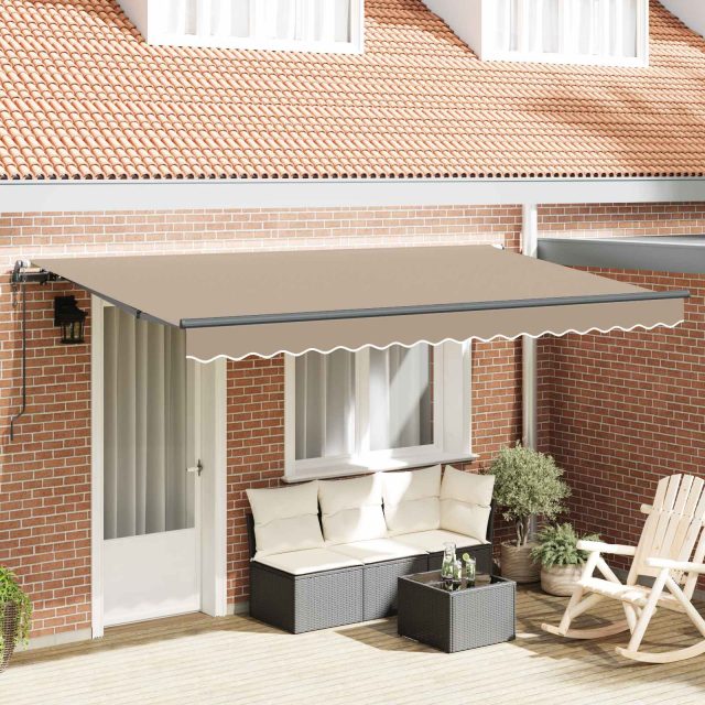 vidaXL Einziehbare Markise Beige 400 x 200 cm Stoff