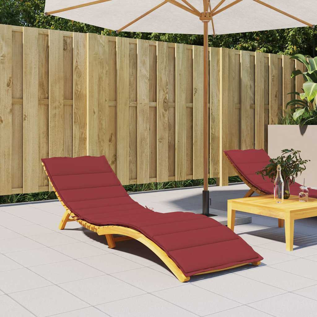 vidaXL Sonnenliegen-Auflage Weinrot 200x60x3 cm Oxford-Gewebe