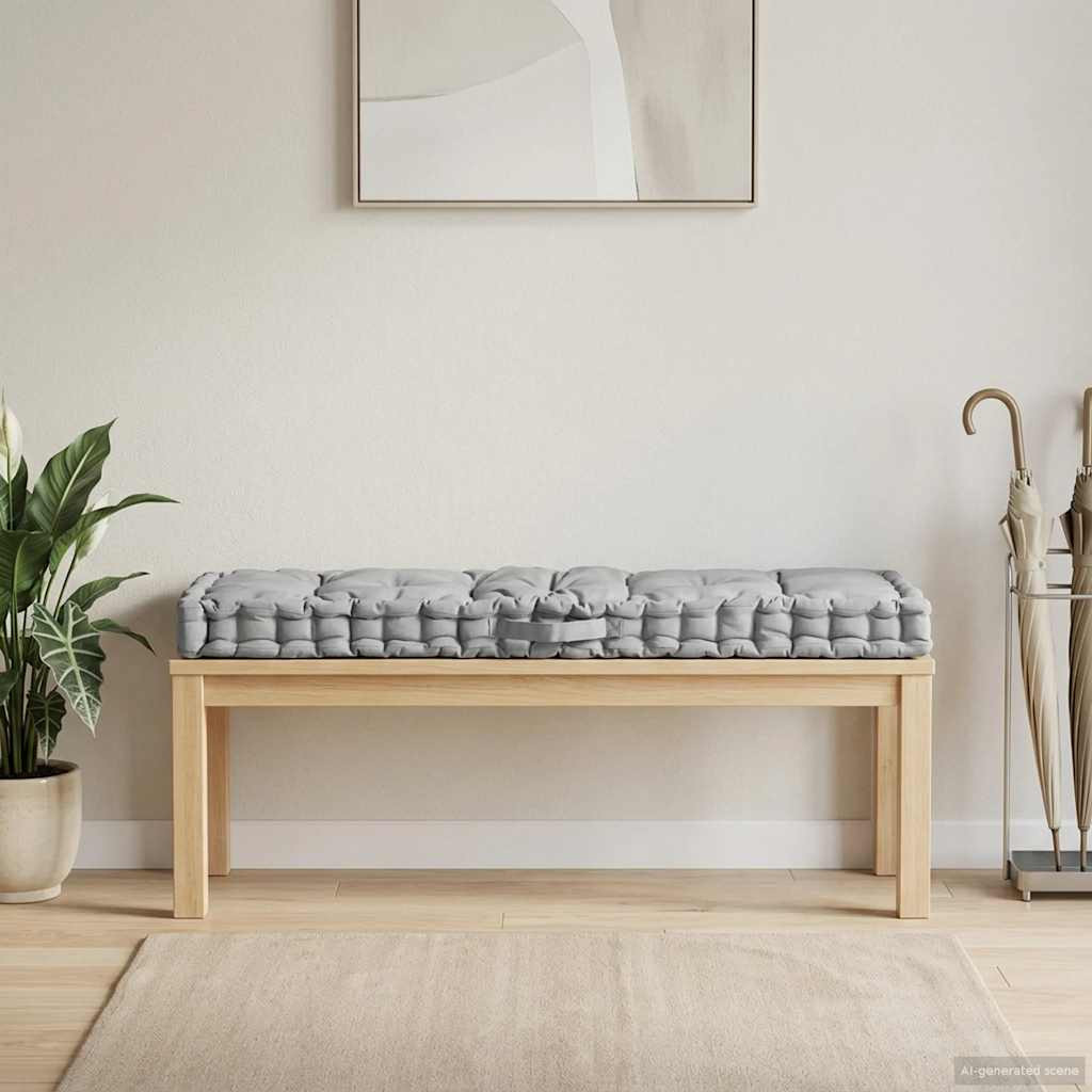 vidaXL Palettenkissen Baumwolle 120×40×7 cm Grau