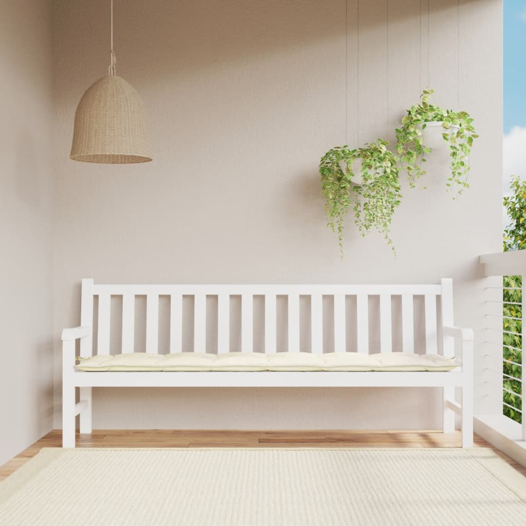 vidaXL Gartenbank-Auflage Cremeweiß 200x50x7 cm Oxford-Gewebe