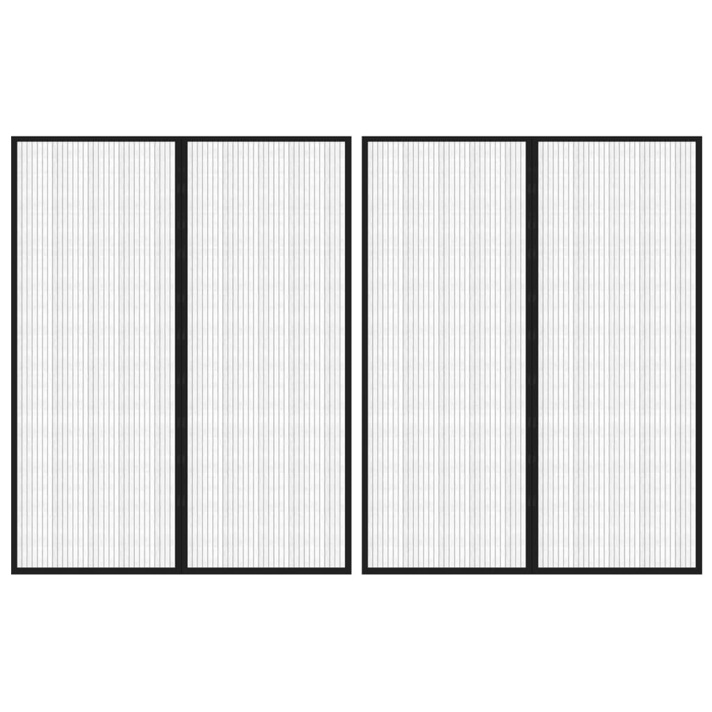vidaXL Fliegengitter-Türvorhänge 2 Stk. Magnet Schwarz 230x160 cm