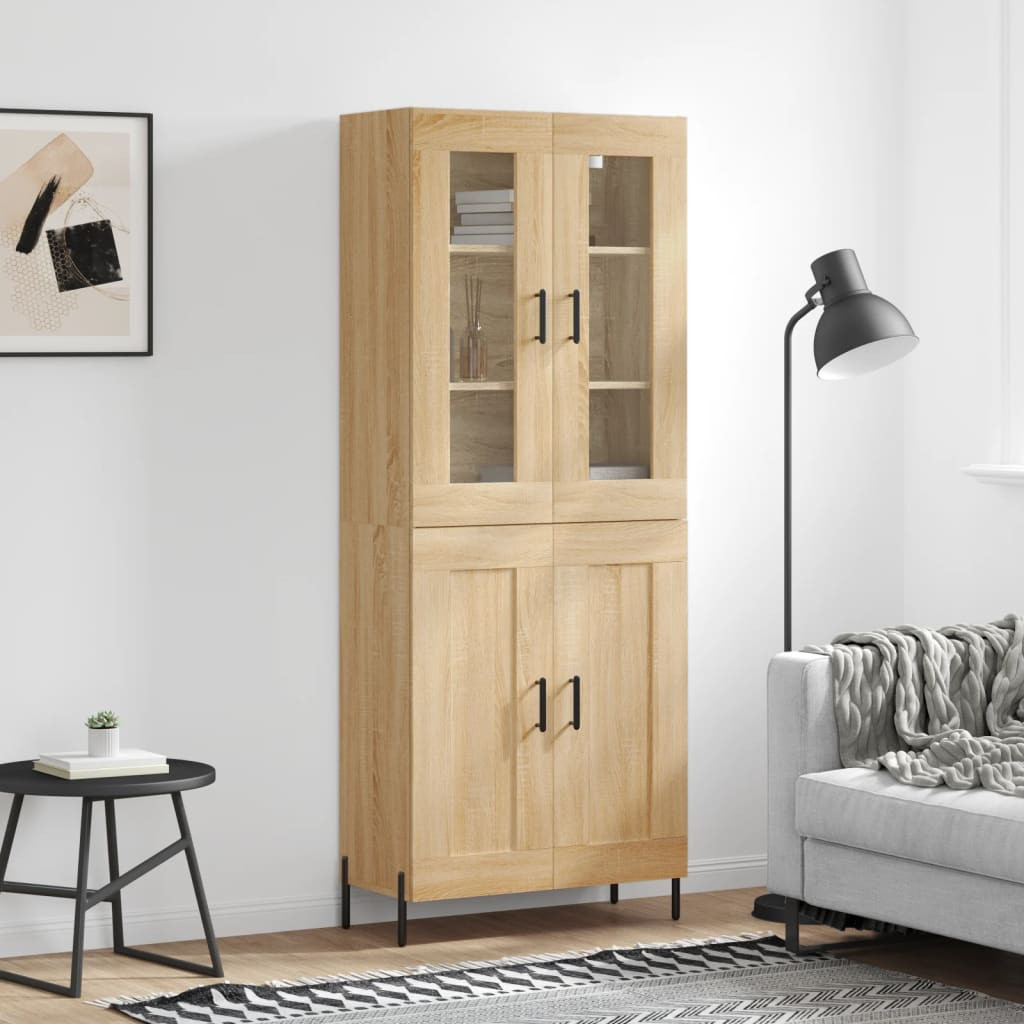 vidaXL Highboard Sonoma-Eiche 69,5x34x180 cm Holzwerkstoff