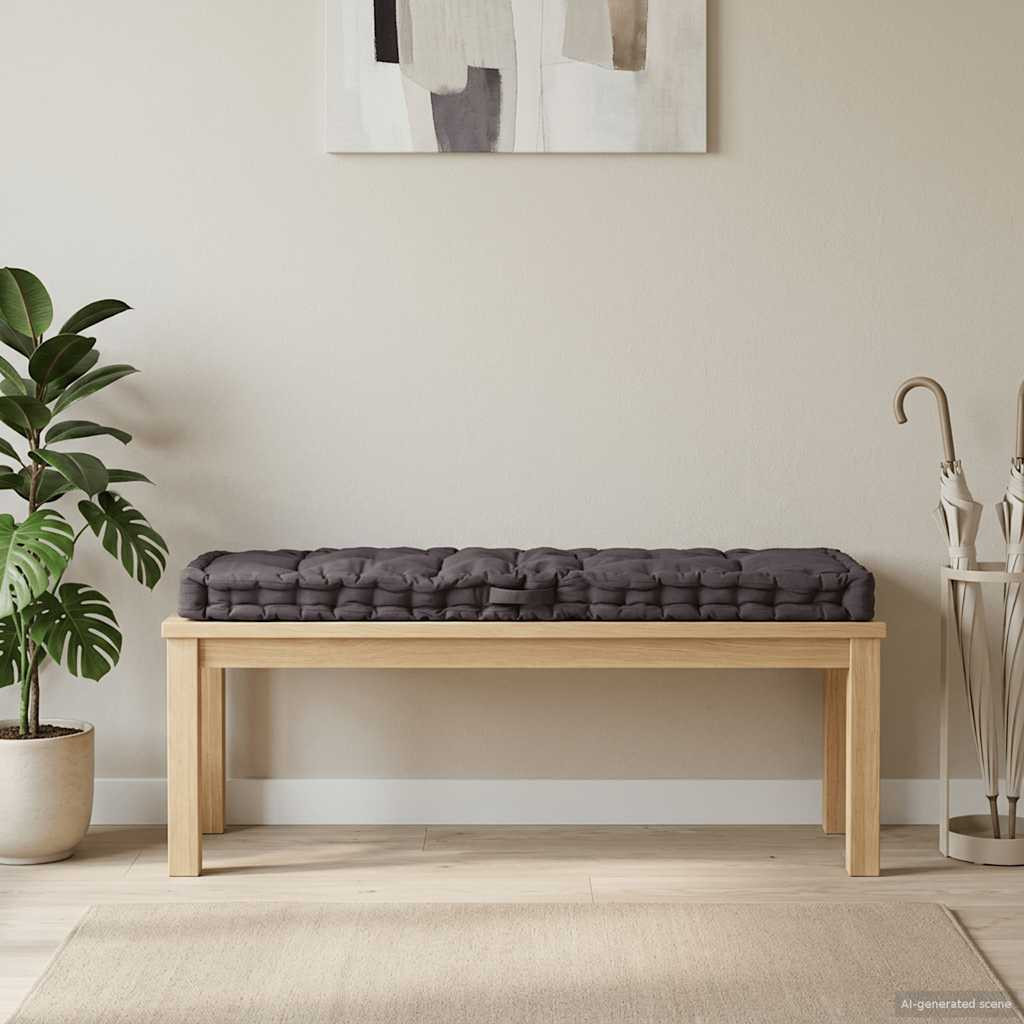 vidaXL Palettenkissen Baumwolle 120×40×7 cm Anthrazit
