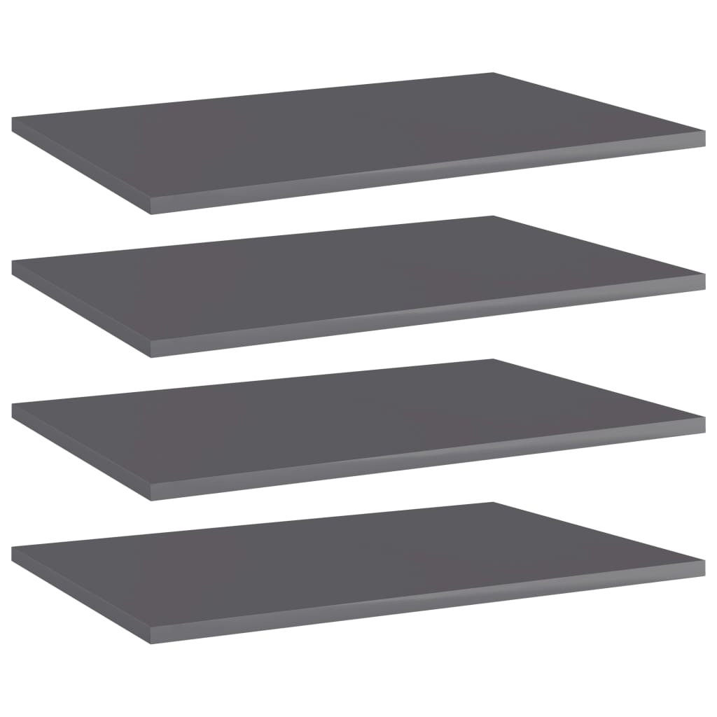 vidaXL Bücherregal-Bretter 4 Stk. Hochglanz-Grau 60x40x1,5 cm