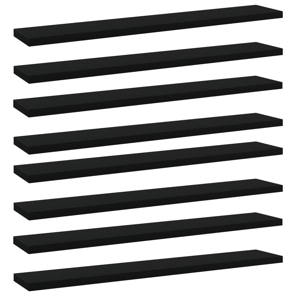 vidaXL Bücherregal-Bretter 8 Stk. Schwarz 60x10x1,5 cm Holzwerkstoff
