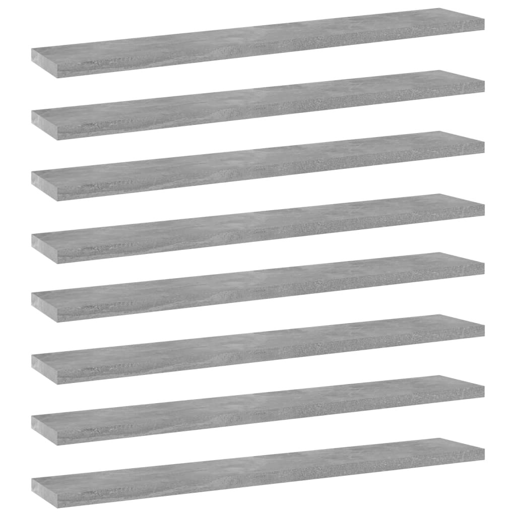 vidaXL Bücherregal-Bretter 8 Stk. Betongrau 60x10x1,5 cm Holzwerkstoff