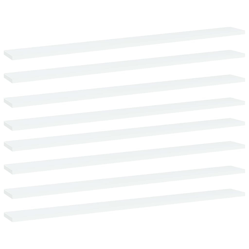 vidaXL Bücherregal-Bretter 8 Stk. Weiß 100x10x1,5 cm Holzwerkstoff