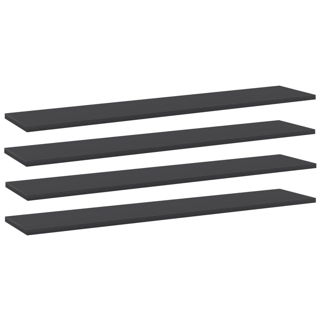 vidaXL Bücherregal-Bretter 4 Stk. Grau 100x20x1,5 cm Holzwerkstoff