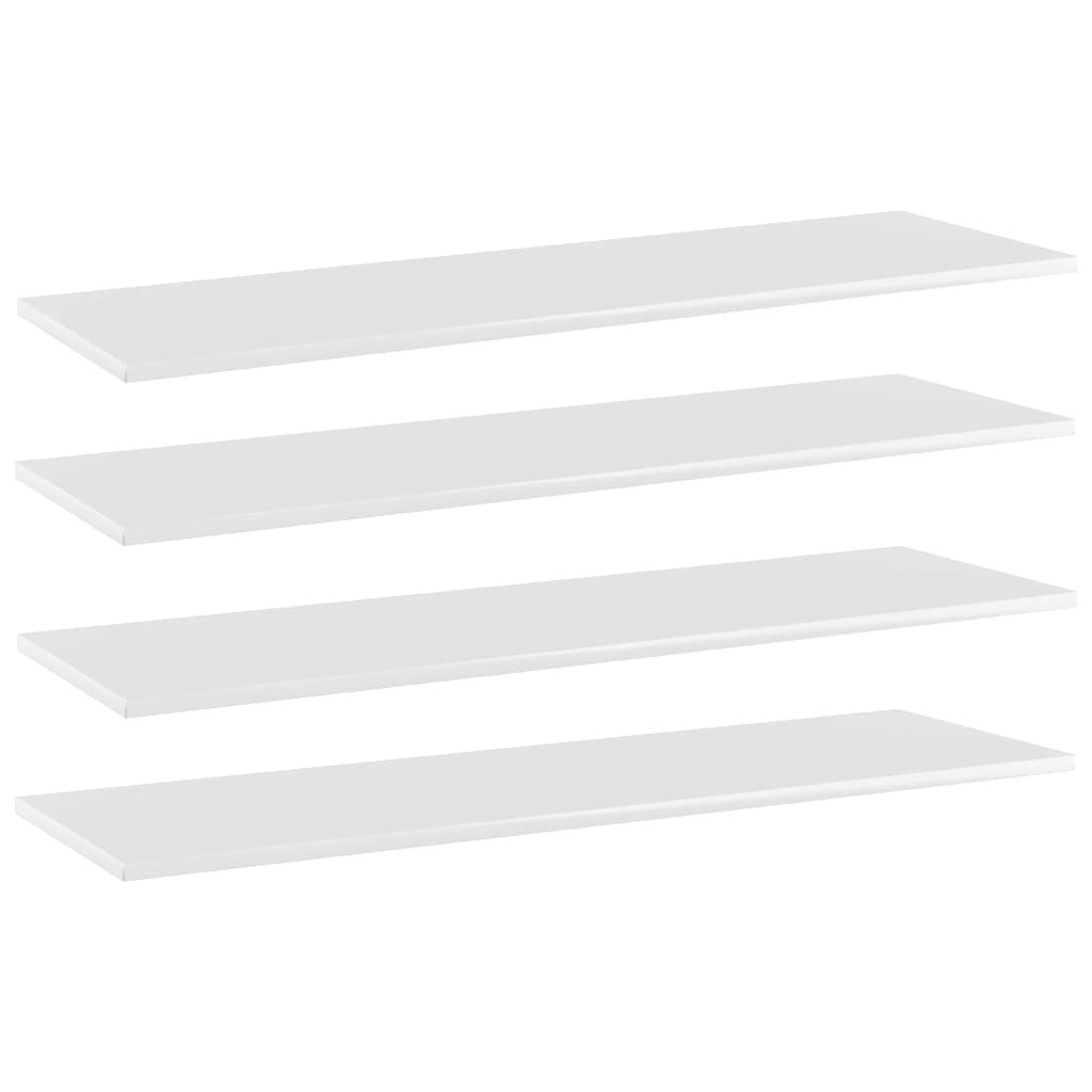 vidaXL Bücherregal-Bretter 4 Stk. Hochglanz-Weiß 100x30x1,5 cm