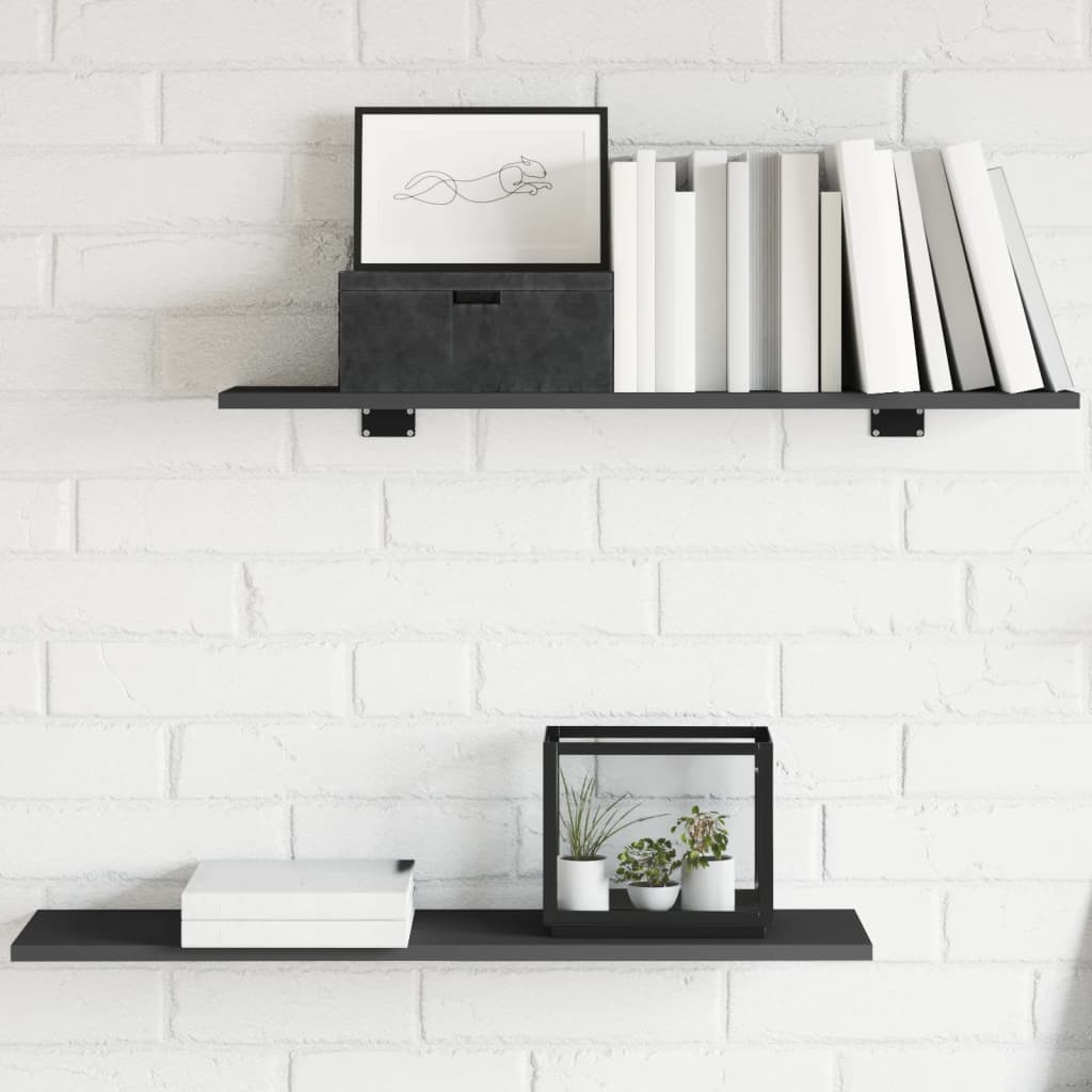 vidaXL Bücherregal-Bretter 4 Stk. Grau 80x20x1,5 cm Holzwerkstoff