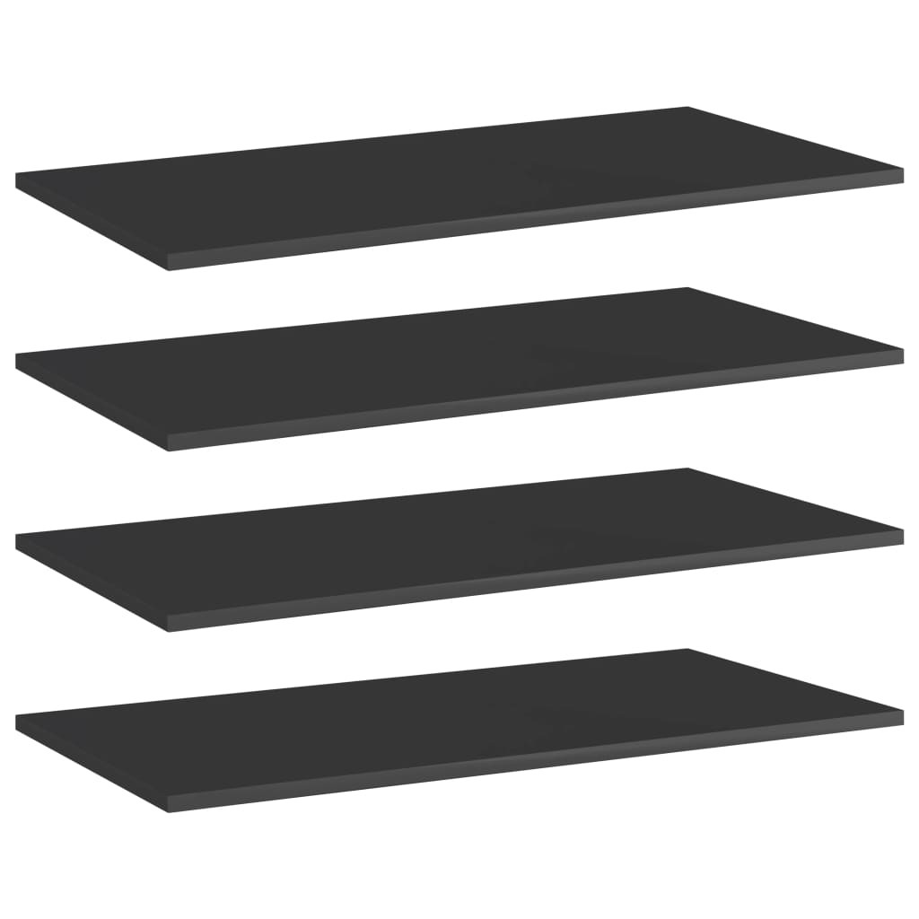 vidaXL Bücherregal-Bretter 4 Stk. Hochglanz-Schwarz 80x40x1,5 cm