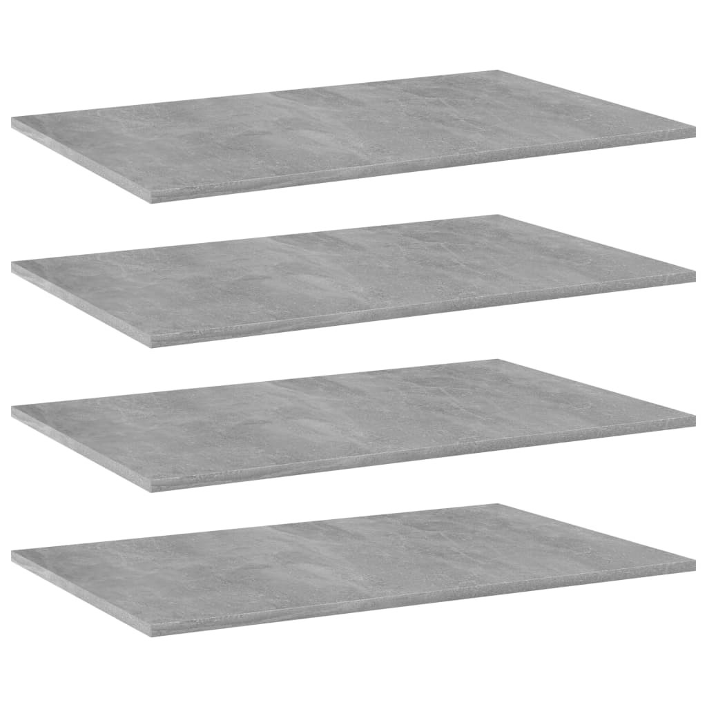 vidaXL Bücherregal-Bretter 4 Stk. Betongrau 80x50x1,5 cm Holzwerkstoff