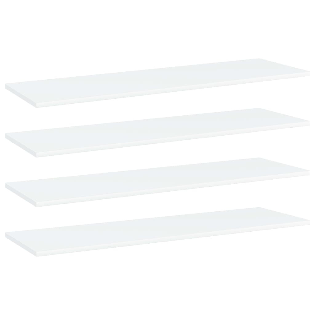 vidaXL Bücherregal-Bretter 4 Stk. Weiß 100x30x1,5 cm Holzwerkstoff
